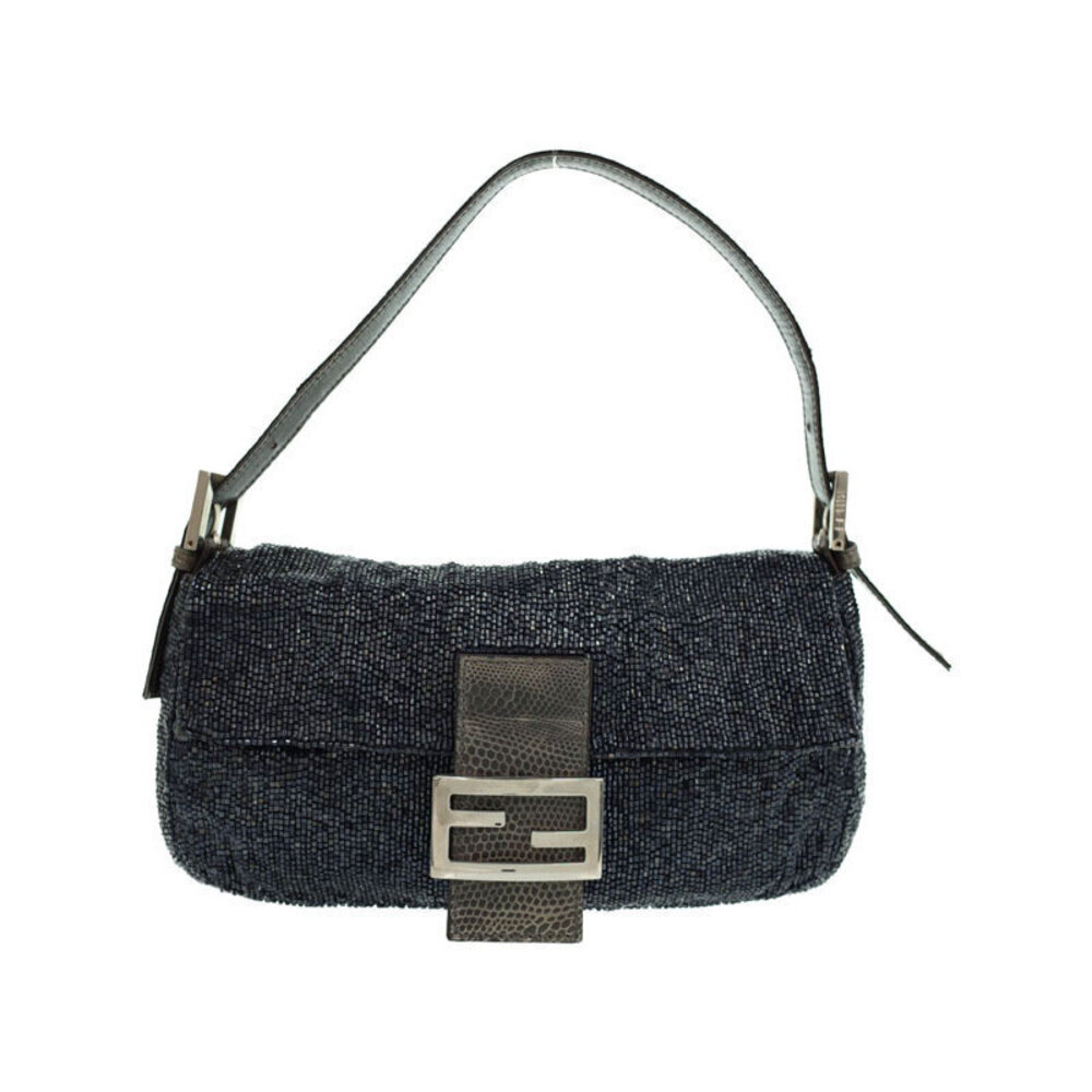 FENDI Beaded Embroidery Bucket Bag Semi Shoulder